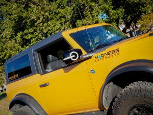 Ford Bronco Rear View Mirror Cover Set w/ built in LED Lights - Gloss Black